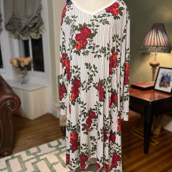 2 for $20 Gorgeous LuLaRoe dress with beautiful, rose pattern - Picture 2 of 4